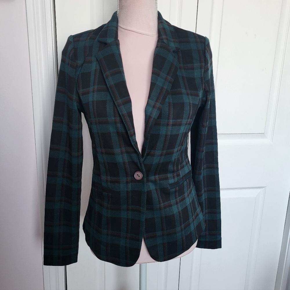ICHI Ihkate Elegant Checkered Women's Blazer sz S